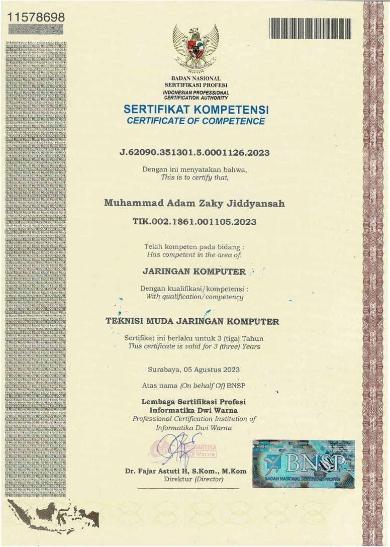 BNSP Certificate